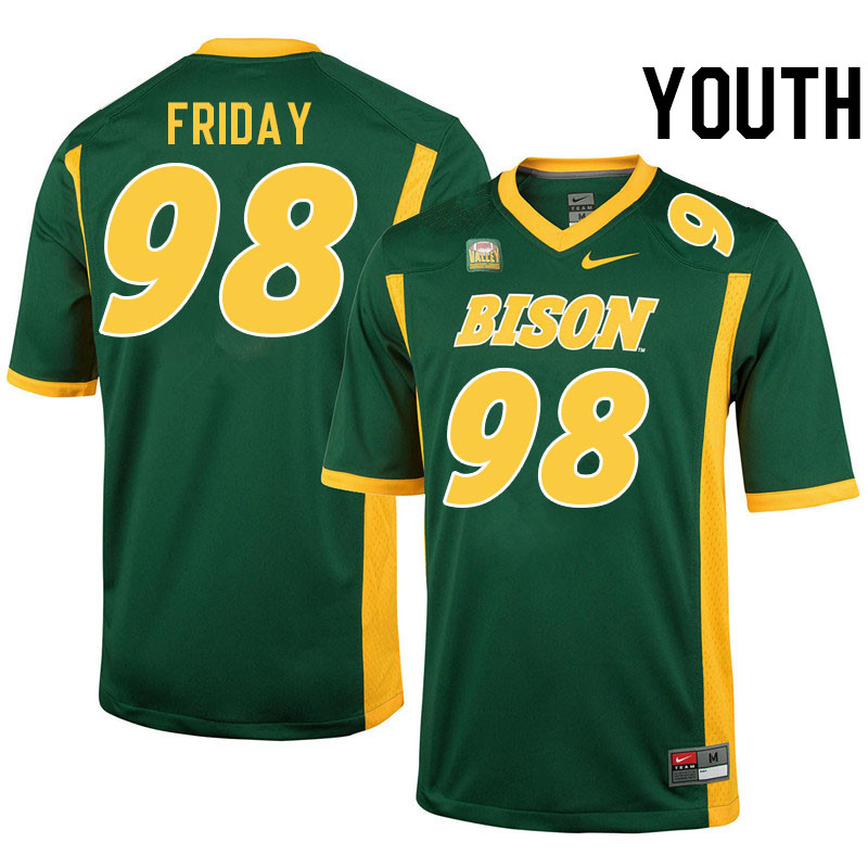 Youth #98 Bryce Friday North Dakota State Bison College Football Jerseys Stitched-Green